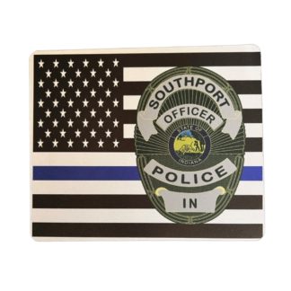 Thin Blue Line Flag with SPD Badge Mouse Pad